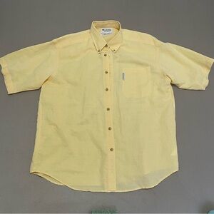 Columbia Men's Yellow Casual Button Down Shirt large hiking lightweight